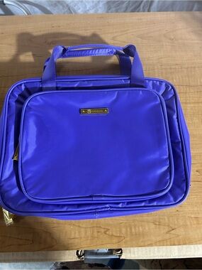 Joy Mangano Cobalt Blue Tote with Gold Logo Bar